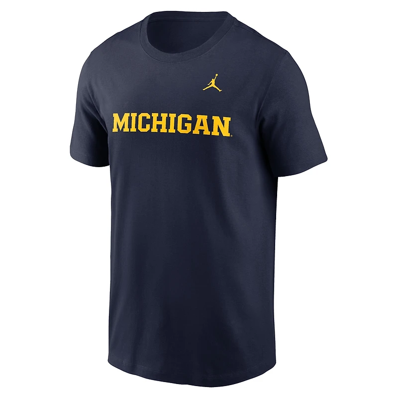 T-shirt Jordan Brand bleu marine pour homme avec logo Michigan Wolverines Primetime