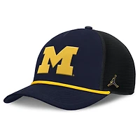 Casquette ajustable Jordan Brand bleu marine Michigan Wolverines Rise Primetime Trucker pour homme