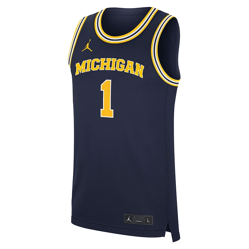 Men's Jordan Brand Navy Michigan Wolverines Road Replica Basketball Jersey