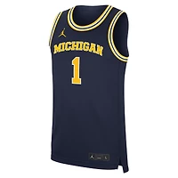 Men's Jordan Brand Navy Michigan Wolverines Road Replica Basketball Jersey