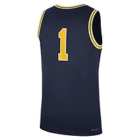 Men's Jordan Brand Navy Michigan Wolverines Road Replica Basketball Jersey