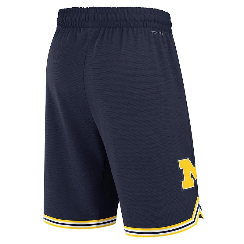 Men's Jordan Brand Navy Michigan Wolverines Road Replica Performance Basketball Shorts