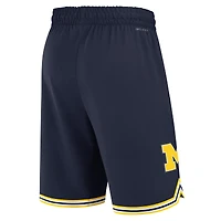 Men's Jordan Brand Navy Michigan Wolverines Road Replica Performance Basketball Shorts