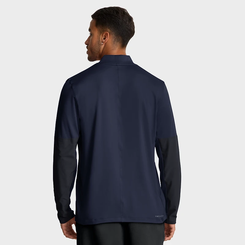 Pull Jordan Brand bleu marine Michigan Wolverines Sideline Dri-FIT à demi-zip pour homme