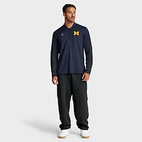 Men's Jordan Brand Navy Michigan Wolverines Sideline Dri-FIT Half-Zip Pullover