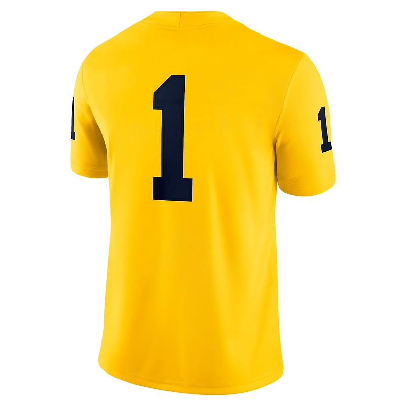 Maillot de jeu alternatif Jordan Brand #1 Maize Michigan Wolverines pour homme