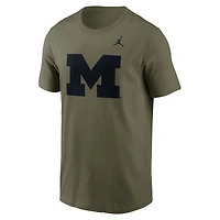 Men's Jordan Brand Olive Michigan Wolverines 2024 Military Appreciation Tonal Logo Performance T-Shirt
