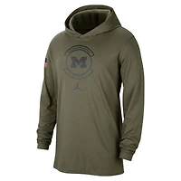 Jordan Brand Olive Michigan Wolverines Military Pack T-shirt à capuche manches longues pour hommes