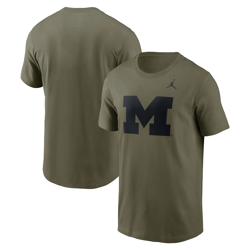 T-shirt Jordan Brand Dri-FIT olive pour homme avec logo Primetime des Wolverines du Michigan
