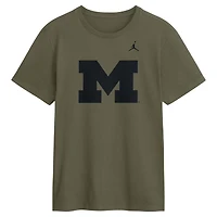T-shirt Jordan Brand Dri-FIT olive pour homme avec logo Primetime des Wolverines du Michigan