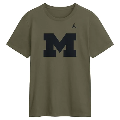 Men's Jordan Brand Olive Michigan Wolverines Primetime Logo Dri-FIT T-Shirt