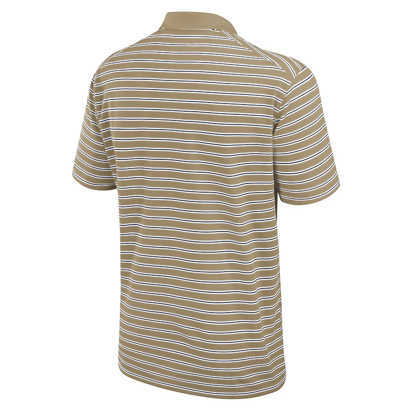 Men's Jordan Brand Tan/White Michigan Wolverines Primetime Victory Striped Dri-FIT Polo