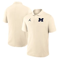 Men's Jordan Brand Tan Michigan Wolverines Primary Logo Victory Performance Polo