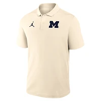 Men's Jordan Brand Tan Michigan Wolverines Primary Logo Victory Performance Polo