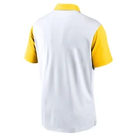 Polo Jordan Brand blanc/maïs Michigan Wolverines Athletic Prep à logo alternatif Vapor Dri-FIT pour homme