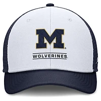 Men's Jordan Brand White/Navy Michigan Wolverines Rise Adjustable Trucker Hat