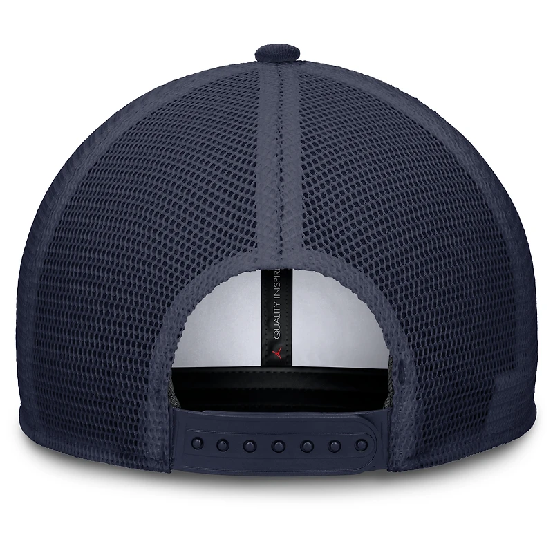Men's Jordan Brand White/Navy Michigan Wolverines Rise Adjustable Trucker Hat