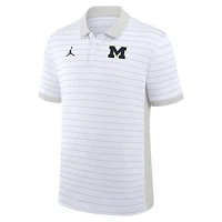 Men's Jordan Brand White Michigan Wolverines 2025 Early Season Coaches Sideline Victory Stripe Dri-FIT Polo