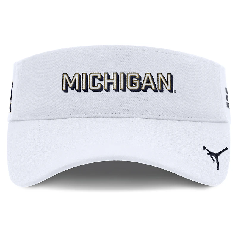 Men's Jordan Brand White Michigan Wolverines 2025 On-Field Gameday Performance Ace Adjustable Visor