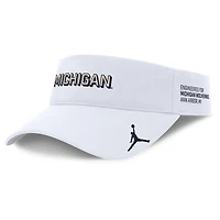 Men's Jordan Brand White Michigan Wolverines 2025 On-Field Gameday Performance Ace Adjustable Visor