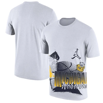 Jordan Brand - T-shirt Michigan Wolverines Basketball 90s Hoop Max pour homme Blanc