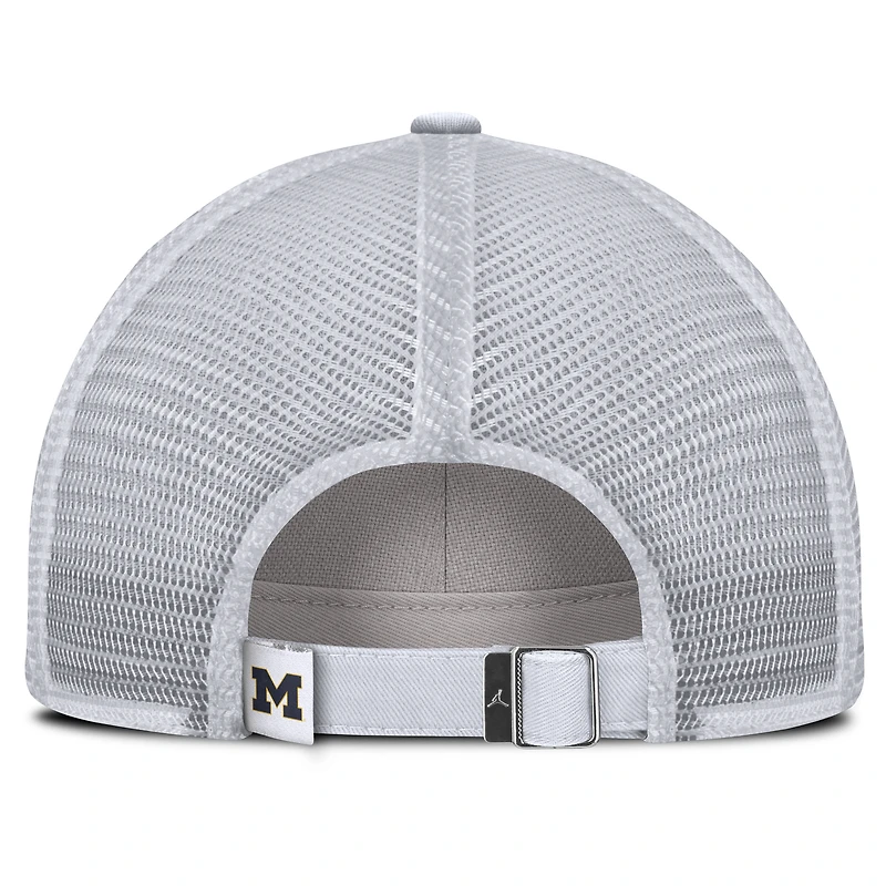Men's Jordan Brand White Michigan Wolverines Club Campus Trucker Adjustable Hat