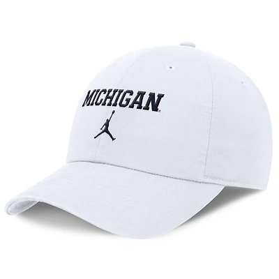 Men's Jordan Brand White Michigan Wolverines Club Tri-Glide Adjustable Hat