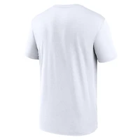 T-shirt Jordan Brand Michigan Wolverines pour homme avec logo principal et légende de performance blanc