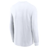 T-shirt à manches longues avec logo principal Jordan Brand blanc des Michigan Wolverines pour hommes