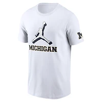 T-shirt Jordan Brand blanc pour homme, Michigan Wolverines Primetime, logo Swoosh à deux points