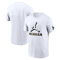 T-shirt Jordan Brand blanc pour homme, Michigan Wolverines Primetime, logo Swoosh à deux points