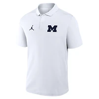 Men's Jordan Brand White Michigan Wolverines Primetime Victory Primary Logo Performance Polo