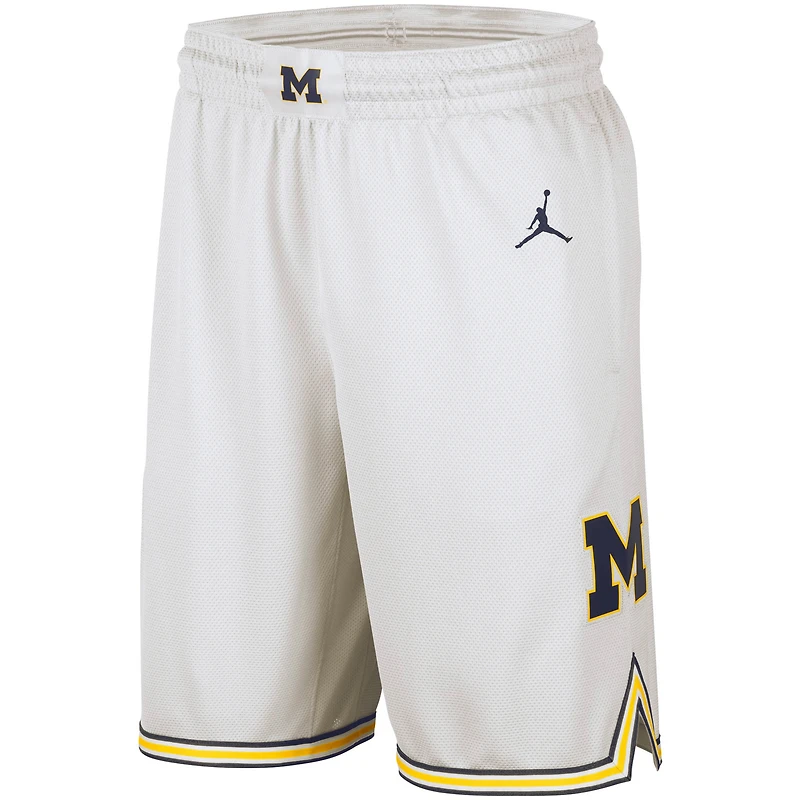 Men's Jordan Brand White Michigan Wolverines Replica Team Basketball Shorts