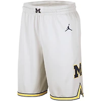 Men's Jordan Brand White Michigan Wolverines Replica Team Basketball Shorts