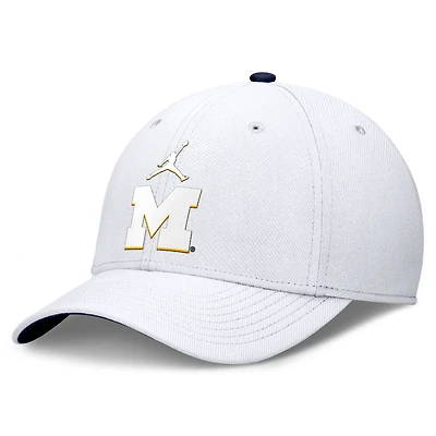 Men's Jordan Brand White Michigan Wolverines Rise Flex Hat