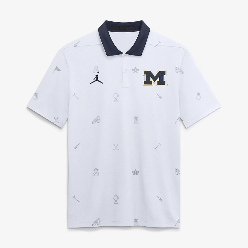 Men's Jordan Brand  White Michigan Wolverines Vapor Pattern Dri-FIT Polo
