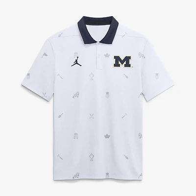 Men's Jordan Brand  White Michigan Wolverines Vapor Pattern Dri-FIT Polo