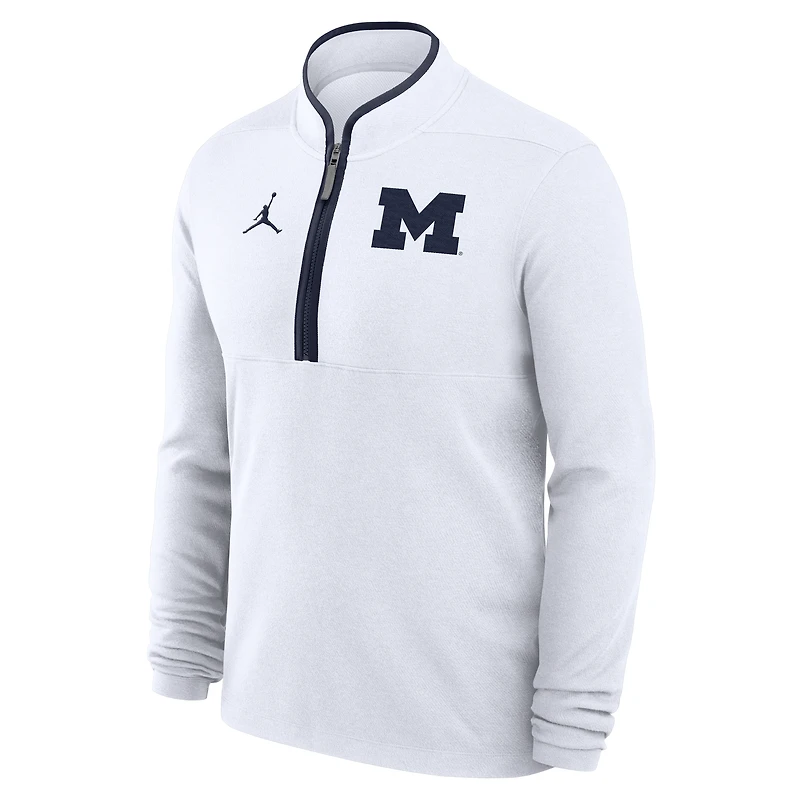 Sweat-shirt à demi-zip blanc Jordan Brand pour homme des Michigan Wolverines Victory
