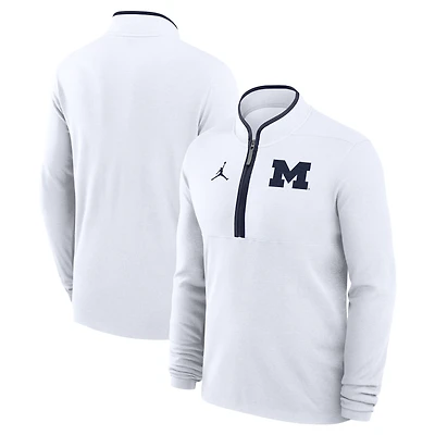 Sweat-shirt à demi-zip blanc Jordan Brand pour homme des Michigan Wolverines Victory