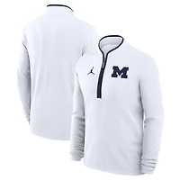 Sweat-shirt à demi-zip blanc Jordan Brand pour homme des Michigan Wolverines Victory