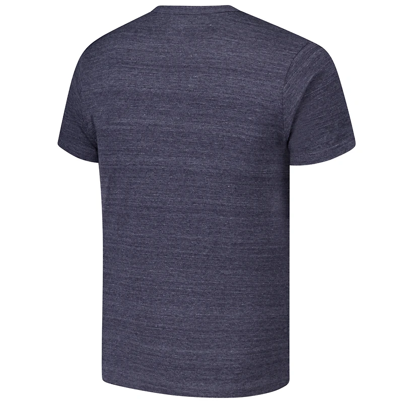 T-shirt à trois mélanges Victory Falls Arch Script Michigan Wolverines Heather Navy pour hommes