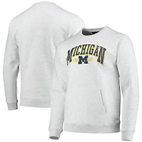 Hommes League Collegiate Wear Heathered Grey Michigan Wolverines Upperclassman Pocket Pullover Sweatshirt