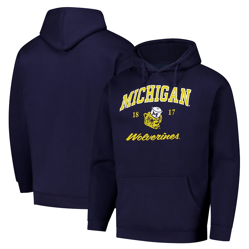 Sweat à capuche en polaire 2.0 Arch Script Essential de Michigan Wolverines bleu marine pour homme