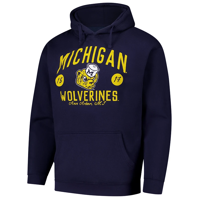 Sweat à capuche Bendy Arch Essential 2.0 bleu marine pour homme des Michigan Wolverines