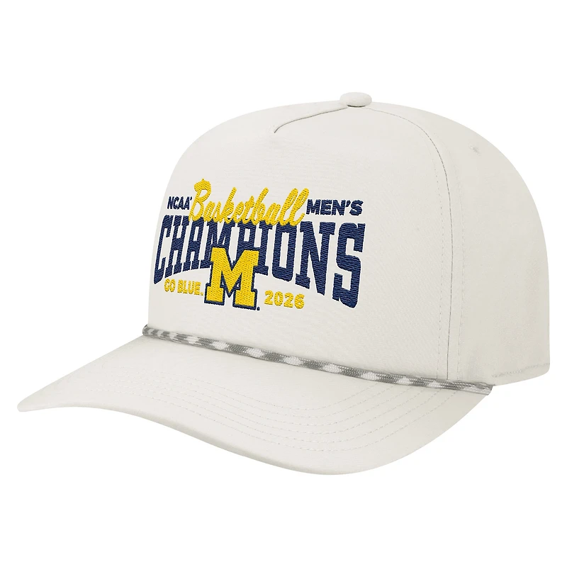 Men's LEGACY White Michigan Wolverines 2026 NCAA Men's Basketball National Champions Caddy Rope Adjustable Hat