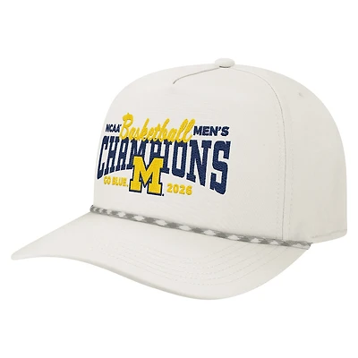Men's LEGACY  White Michigan Wolverines 2026 NCAA Men's Basketball National Champions Caddy Rope Adjustable Hat