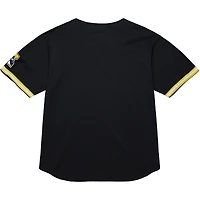 Maillot à boutons complets noir Mitchell & Ness Michigan Wolverines On The Clock pour homme