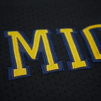 Maillot à boutons complets noir Mitchell & Ness Michigan Wolverines On The Clock pour homme
