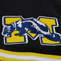 Maillot à boutons complets noir Mitchell & Ness Michigan Wolverines On The Clock pour homme