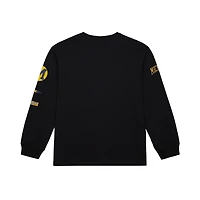 T-shirt à manches longues noir Mitchell & Ness pour homme, motif camp d'entraînement des Wolverines du Michigan
